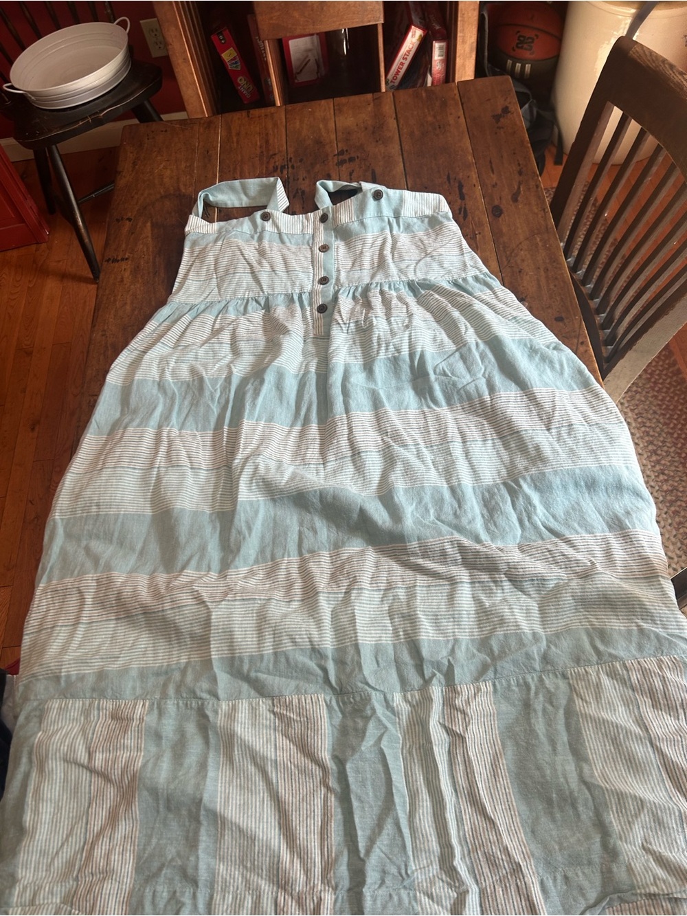 Patagonia Light Blue and White Striped Maxi Dress - Picture 3 of 3